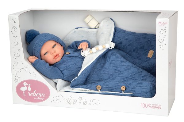 Arias Reborn 40 cm Alberto Blue with Sleeping Bag (view 9)