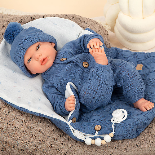 Arias Reborn 40 cm Alberto Blue with Sleeping Bag