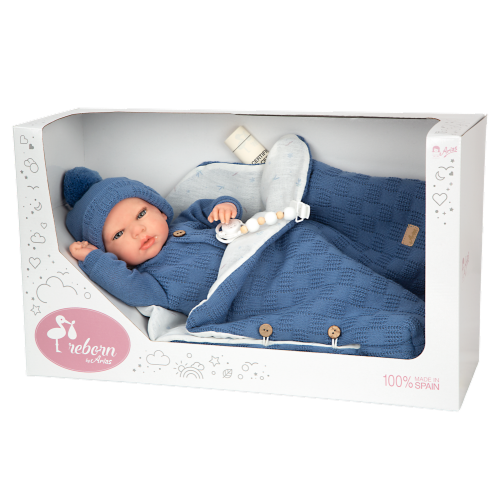 Arias Reborn 40 cm Alberto Blue with Sleeping Bag (view 8)