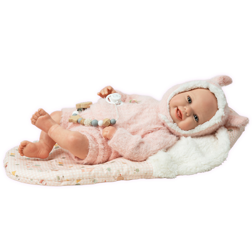 Arias Reborn 45 cm Kira Pink with Sleeping Bag